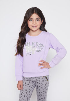 Poleron Nina Lila Mariposa Flores Family Shop