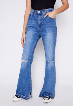Jeans Flare Destroyer Azul Family Shop