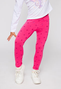 Calza Aplicacion Glitter Fucsia  Family Shop