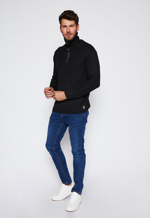 Sweater Cierre Negro Family Shop