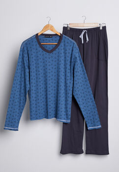 Pijama Hombre Celeste Jersey Raglan Family Shop
