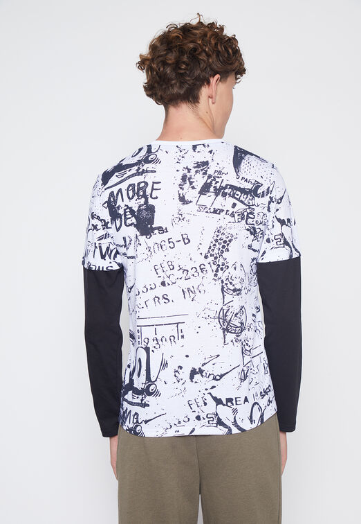 Polera Lolo Blanco Doble Mangas Family Shop