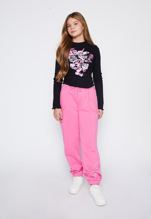 Pantalon Buzo Lola Rosado Jogger Mariposas Family Shop