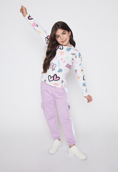 Pantalon De Buzo Nina Lila Cargo Deportivo Family Shop