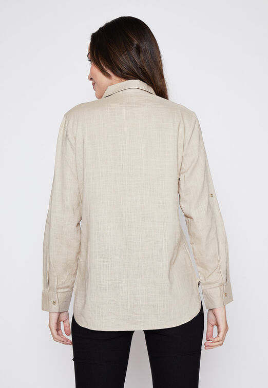 Blusa Mujer Beige Lino Family Shop