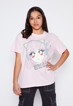 Polera Lola Rosado Overzise Anime Family Shop