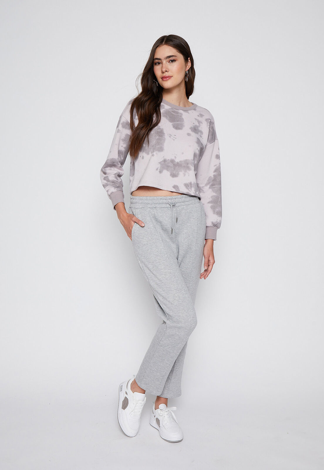 Buzo top gris liso