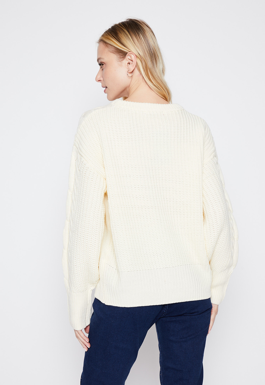 Sweater Mujer Crudo Trenzado Family Shop