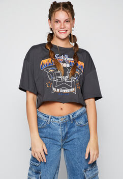 Polera Crop Racer Gris Family Shop