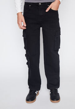 Jeans Lolo Negro Baggy  Multibolsillos Family Shop