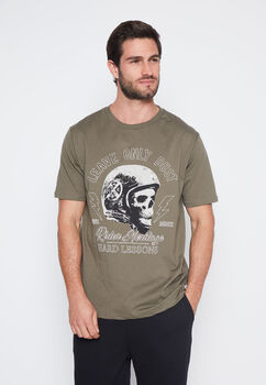 Polera Hombre Verde Calavera Family Shop