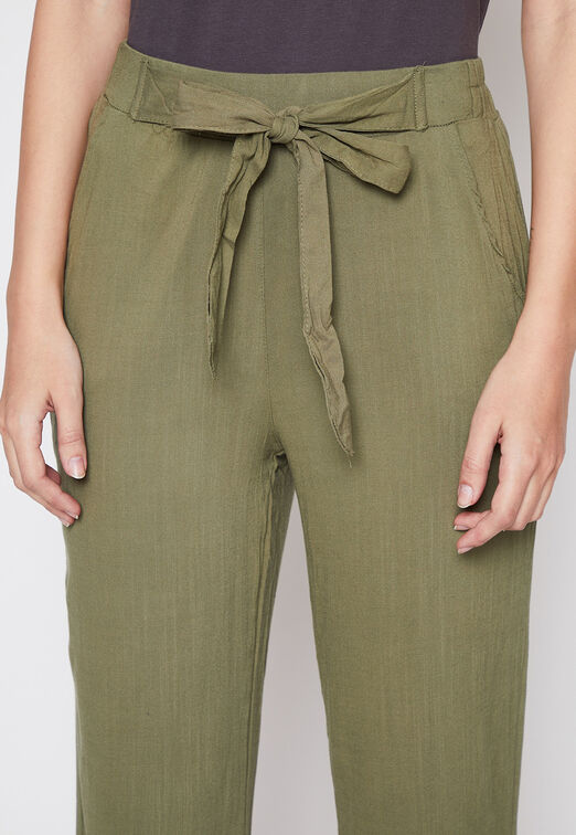 Pantalon Mujer Verde Palazzo Liso Family Shop