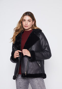 Chaqueta Mujer Negro Aviadora Family Shop