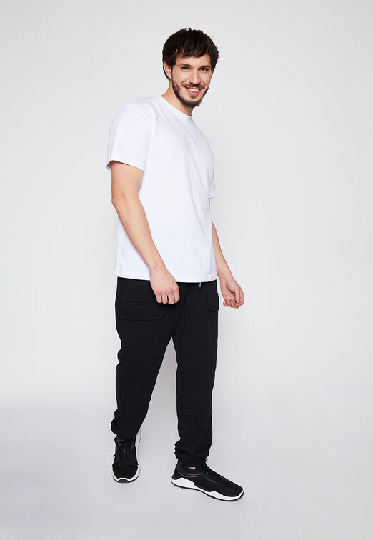 Pantalon De Buzo Bolsillos Cargo Negro Family Shop