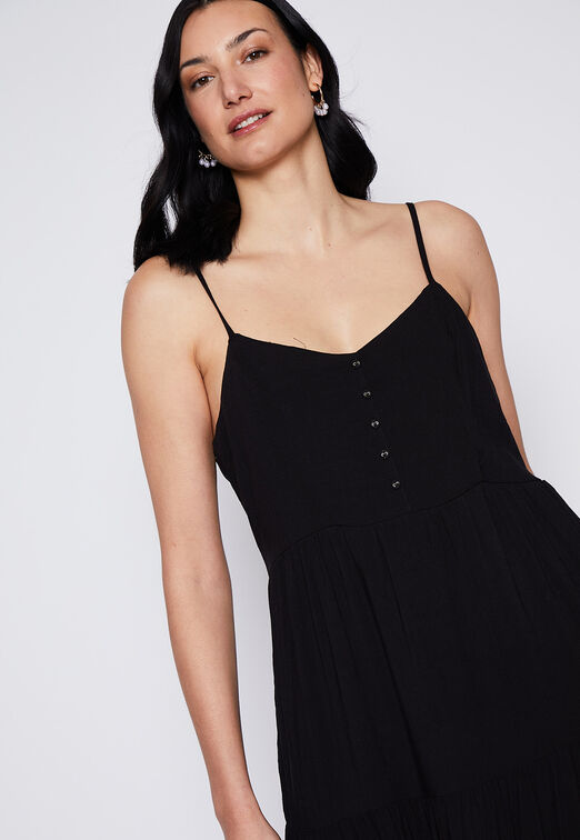 Vestido Pabilo Lino Negro Family Shop