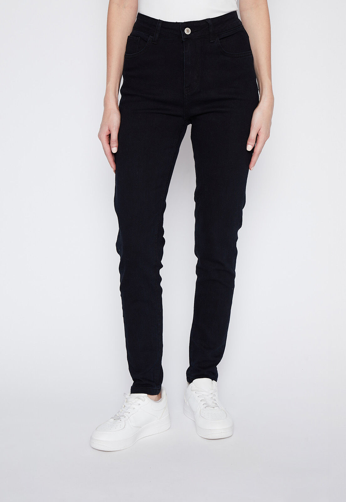 Jeans negros tiro alto clearance