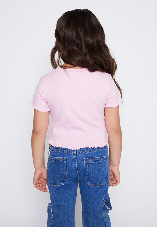 Polera Nina Rosado Rulet Family Shop