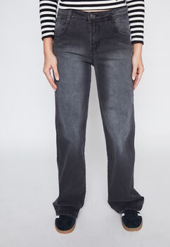 Jeans Mujer Negro Wide Leg Family Shop