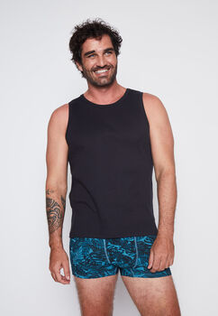 Hombre  Camiseta  Negro  Sin Manga Family Shop
