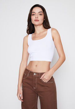 Peto Mujer Blanco Tanks Crop Family Shop