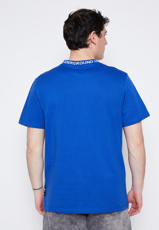 Polera Hombre Azul Cuello Elasticado Family Shop