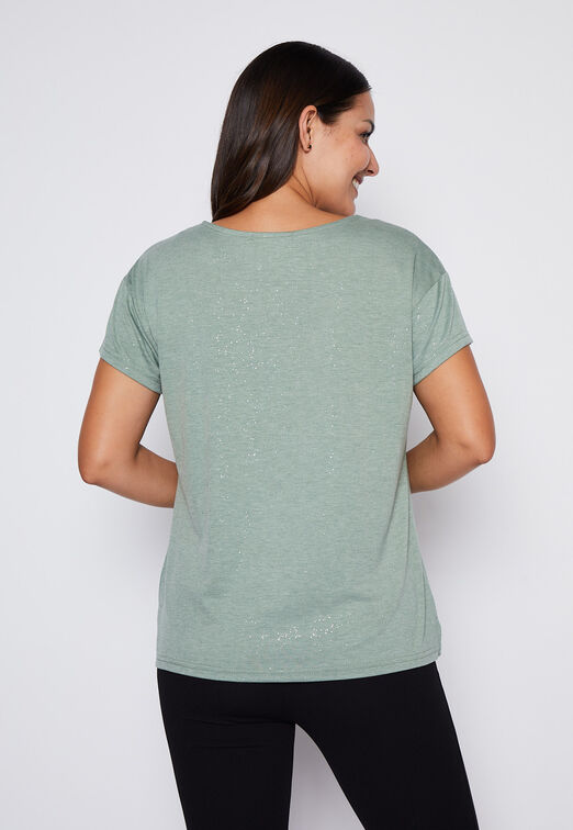 Polera Mujer Verde Brillos Family Shop