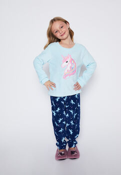 Pijama Nina Turquesa Polar Family Shop