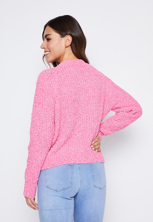 Sweater Mujer Fucsia Chenille Motas Family Shop