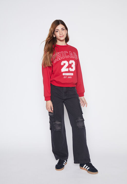 Poleron Lola Rojo Numero Family Shop