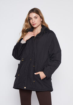 Parka Mujer Negro Piel Go Family Shop