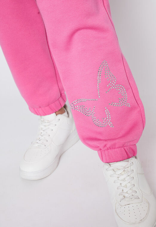 Pantalon Buzo Lola Rosado Jogger Mariposas Family Shop