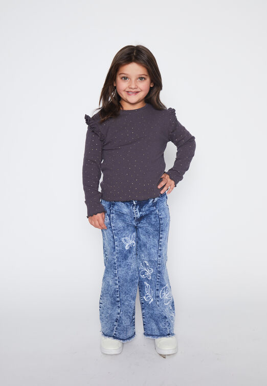 Polera Nina Gris Vuelos Family Shop