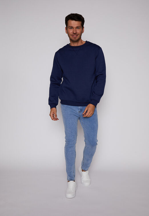 Poleron Cuello Redondo Azul Family Shop