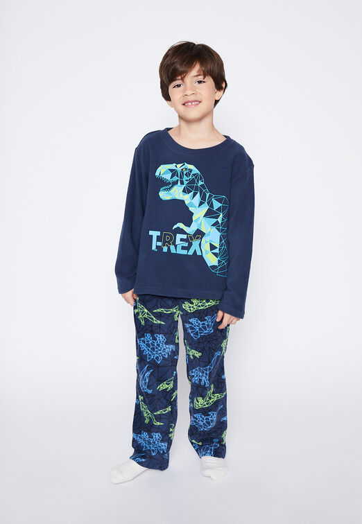 Pijama Nino Azul Polar T-Rex Family Shop