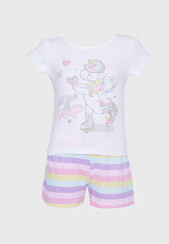 Nina  Pijama Corto  Blanco   Family Shop