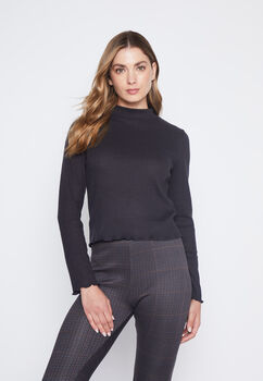 Sweater Mujer Gris Soft Cuello Alto Family Shop