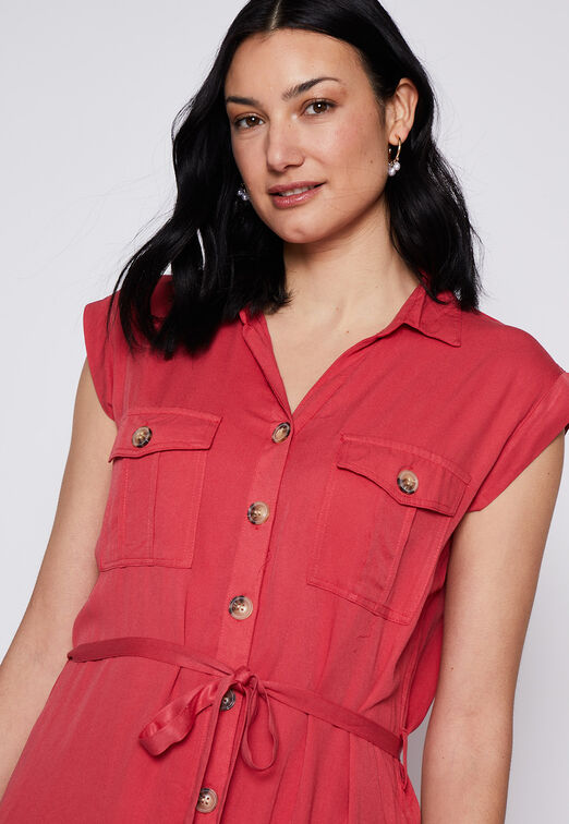 Vestido Manga Corta Safari Coral Family Shop