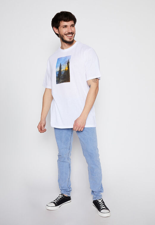 Polera Print Foto Summer Blanco Family Shop