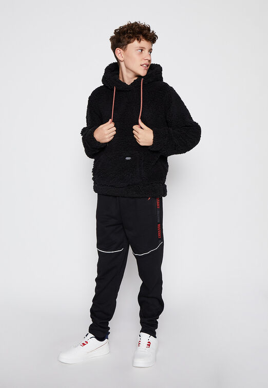 Poleron Peludo Hoodie Negro Family Shop