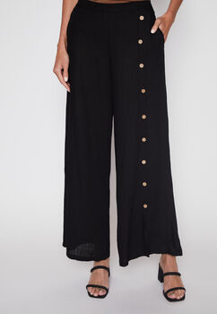 Pantalon Mujer Negro Ancho Family Shop