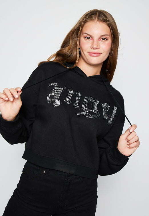 Poleron Strass Angel Negro Family Shop