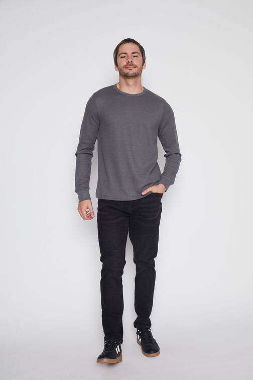 Polera Hombre Gris Wafles Family Shop