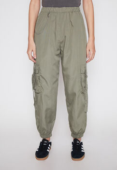 Pantalon Buzo Mujer Verde Cargo Pu o Family Shop