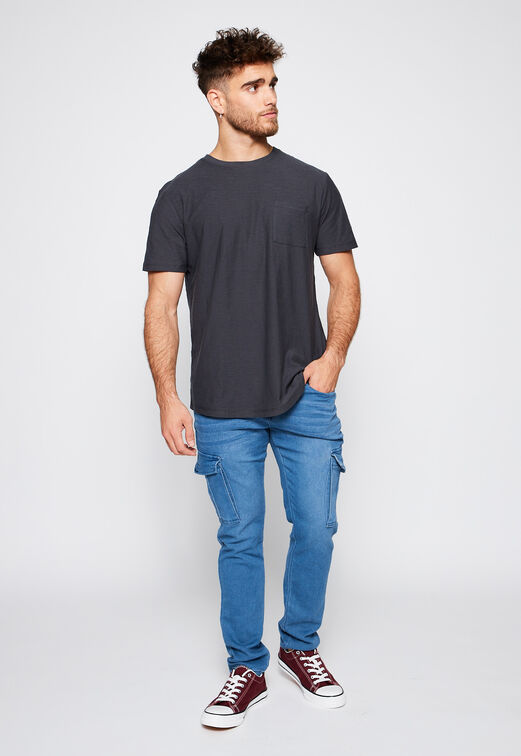 Polera Basic Bolsillo Gris Family Shop
