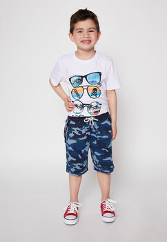 Bermuda Franela Camo Urban Rebel Azul Family Shop