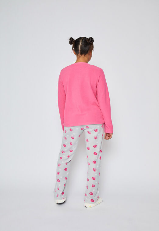 Pijama Polar Liso Print Fucsia Family Shop