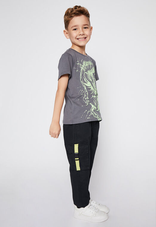 Pantalon Jogger Cargo Neon Negro Family Shop