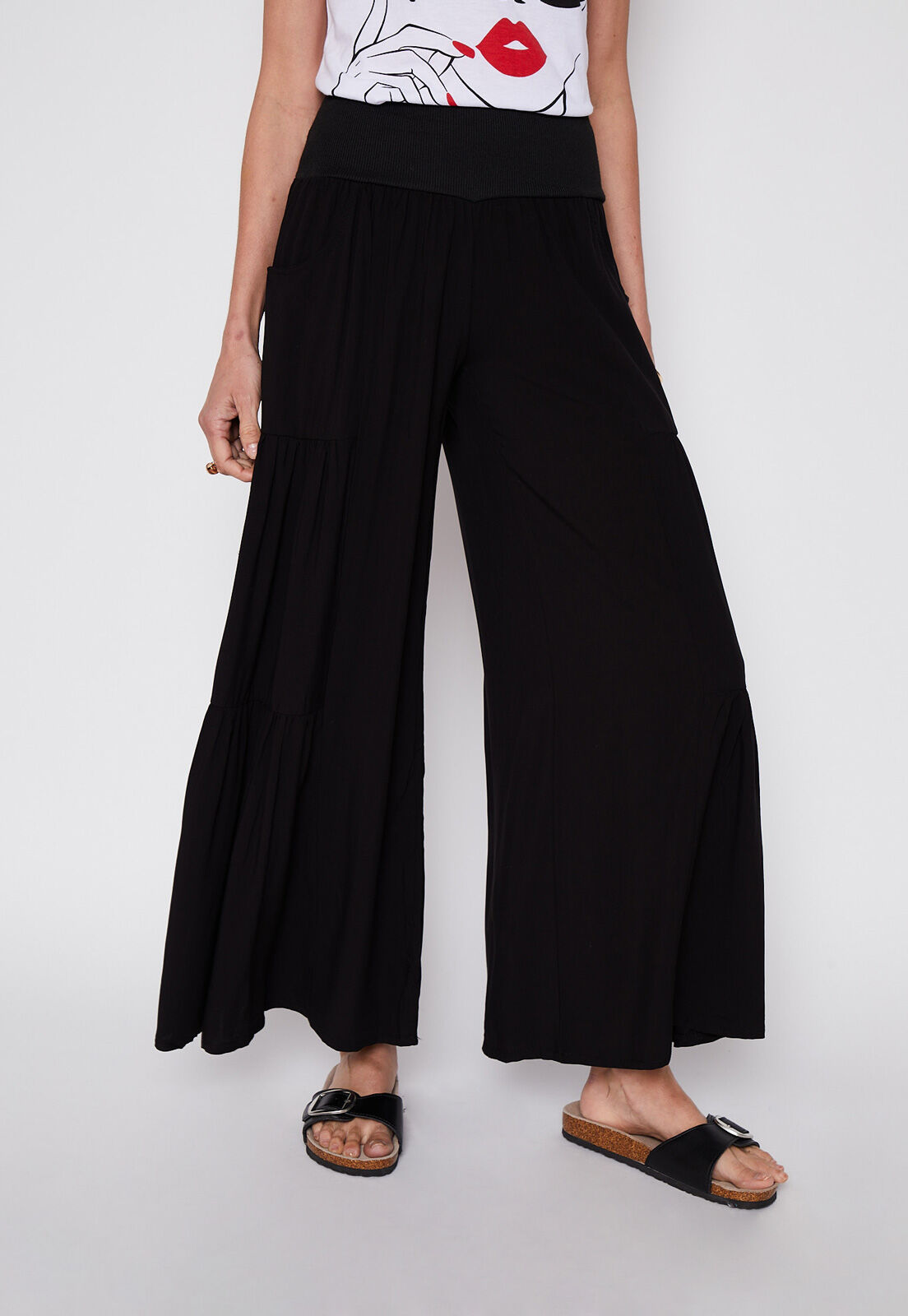 Pantalon negro verano on sale mujer