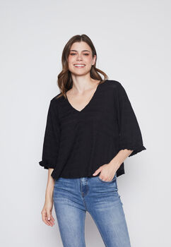 Polera Mujer Negro Fantasia Family Shop