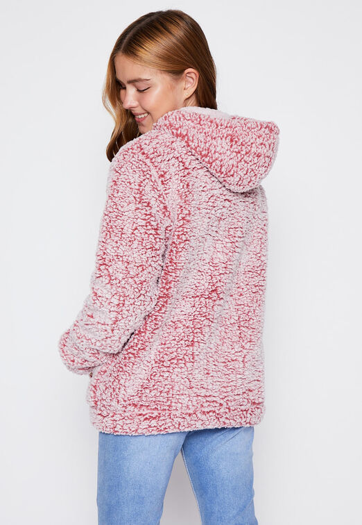 Poleron Peludo Zipper Rosado Family Shop